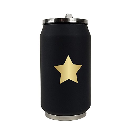 - canette star isotherme noire étoile dorée 280 ml