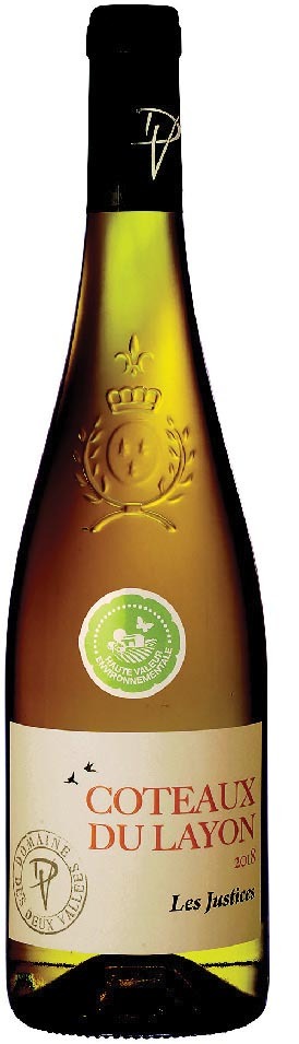  AOP(1) CÔTEAUX DU LAYON DOMAINE DES DEUX VALLÉES “LES JUSTICES” 2018. code EAN 3413030000204 