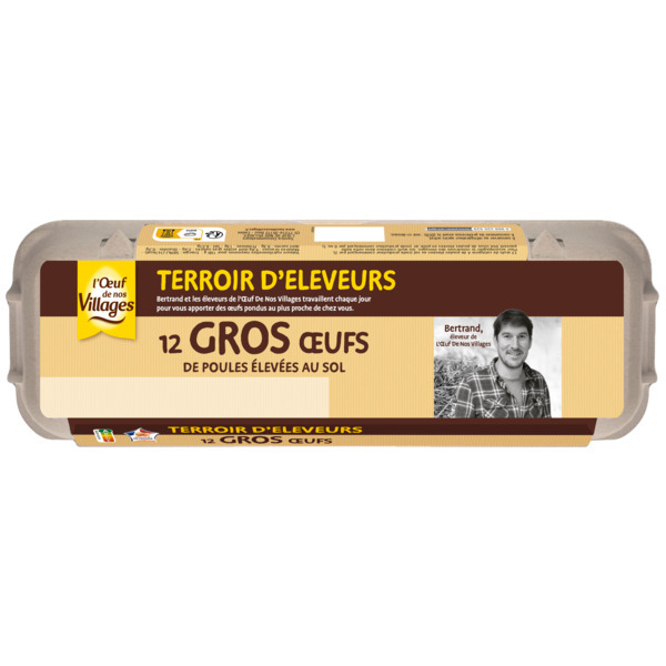 OEUFS DE POULES ÉLEVÉES AU SOL X12 TERROIR D'ÉL...