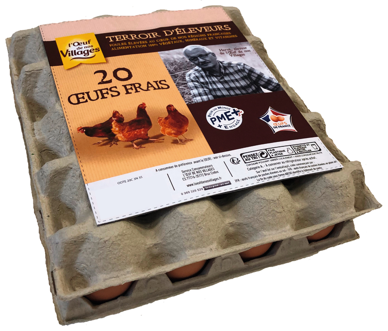 Terroir d'éleveur 20 OEUFS SOL Terroir d'éleveur code EAN 3414280940203 