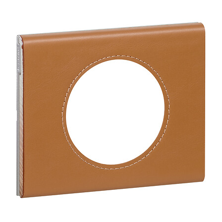 LEGRAND Plaque Céliane 1 poste - Cuir Caramel