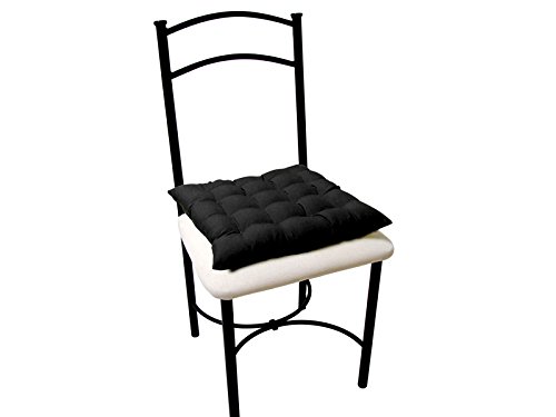 Dessus de chaise capitonn¦ alix noir 40x40