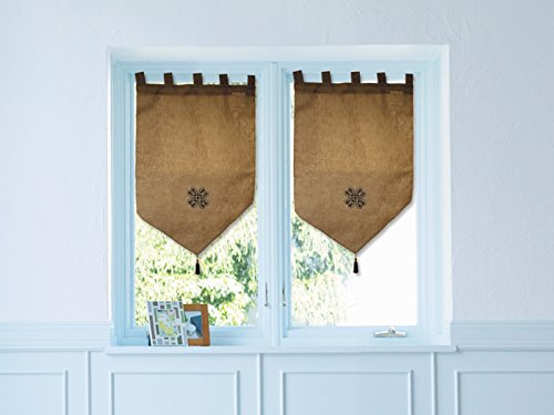 Brise-bise LUC – Motif Géométrique Moderne – 45x90 Cm – 100% Polyester – Pour Fenêtres Déco