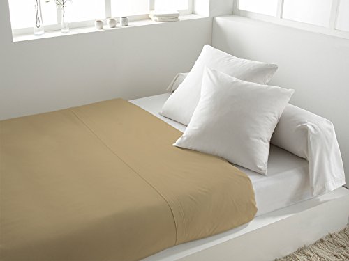 216820 drap plat coton 57 fils  taupe 260 x 300 cm