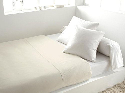 216828 drap plat 57 fils coton 57 fils uni taupe/ecru 260 x 300 cm 3418172168287 Soleil d'Ocre