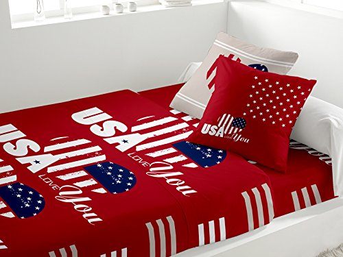 242192 usa love parure de drap pour 2 places co...