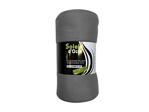 511050 polaire couverture uni polyester gris 24...
