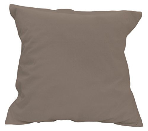 553829 taie d'oreiller 57 fils coton uni taupe/...