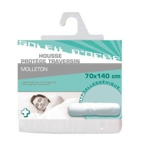 Housse protège traversin molleton