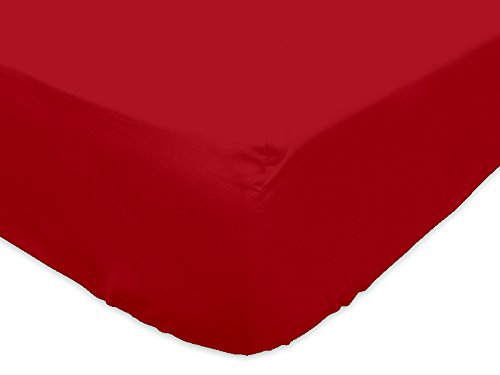 612807 so drap housse coton 57 fils rouge 200 x...