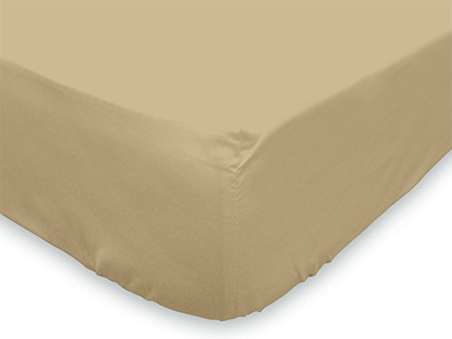 613820 drap housse 57 fils coton taupe 140 x 19...