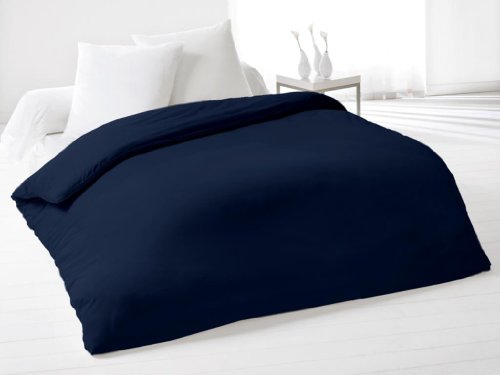 635723 housse de couette coton 57 fils bleu/mar...