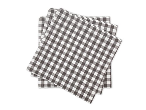 838658 vichy lot de 3 serviettes coton gris 45 ...