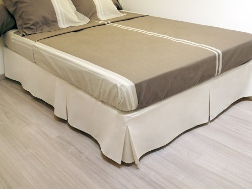 Cache sommier plateau 3 plis 160x200 cm beige