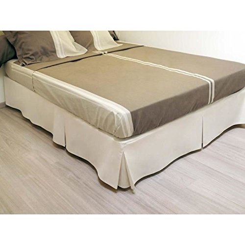 CACHE-SOMMIER 140x190 cm BEIGE Volant de 35 cm,...