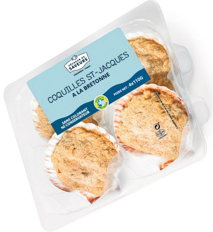 Pêcheur de saveurs COQUILLES SAINT JACQUES CUISINÉES À LA BRETONNE (i1) Pêcheur de saveurs code EAN 3418840016780 