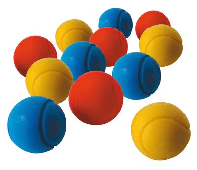 Balle De Tennis Mousse D.7cm Assorti - Sachet D...