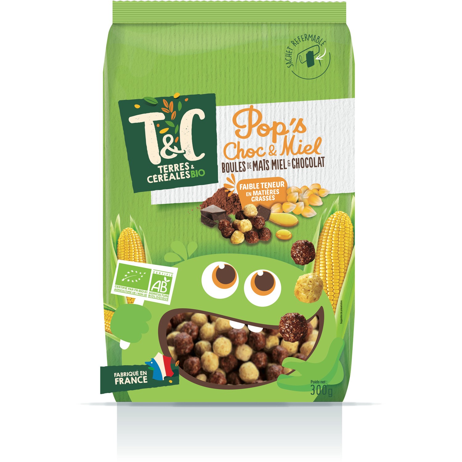 TERRES&CEREALES BIO Céréales miel et chocolat TERRES ET CEREALES BIO code EAN 3421557501555 