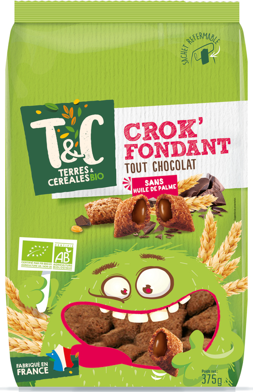 Terres et Céréales Bio CROK' FONDANT TOUT CHOCOLAT SANS HUILE DE PALME Terres et Céréales Bio code EAN 3421557501869 
