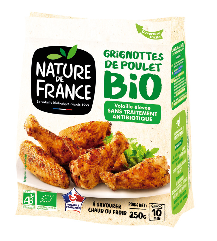 GRIGNOTTE DE POULET RÔTIES BIO nature de france
