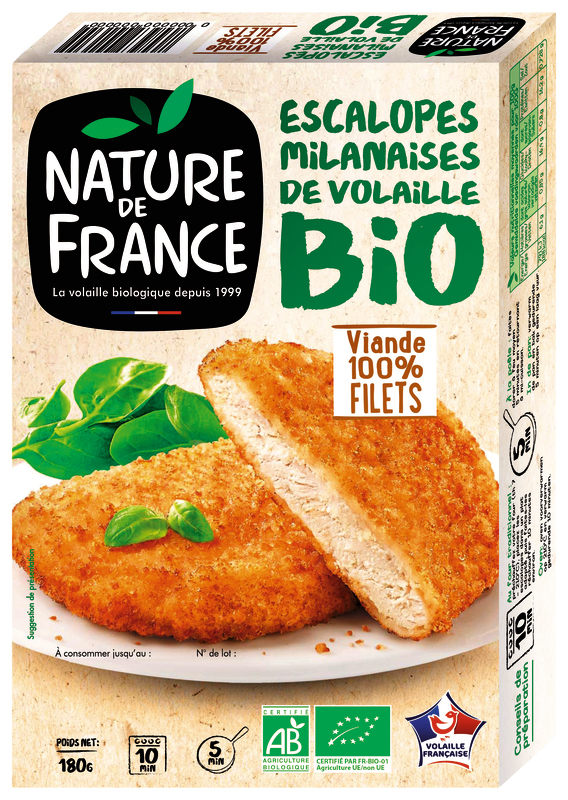 ESCALOPE DE VOLAILLE MILANAISE BIO nature de fr...