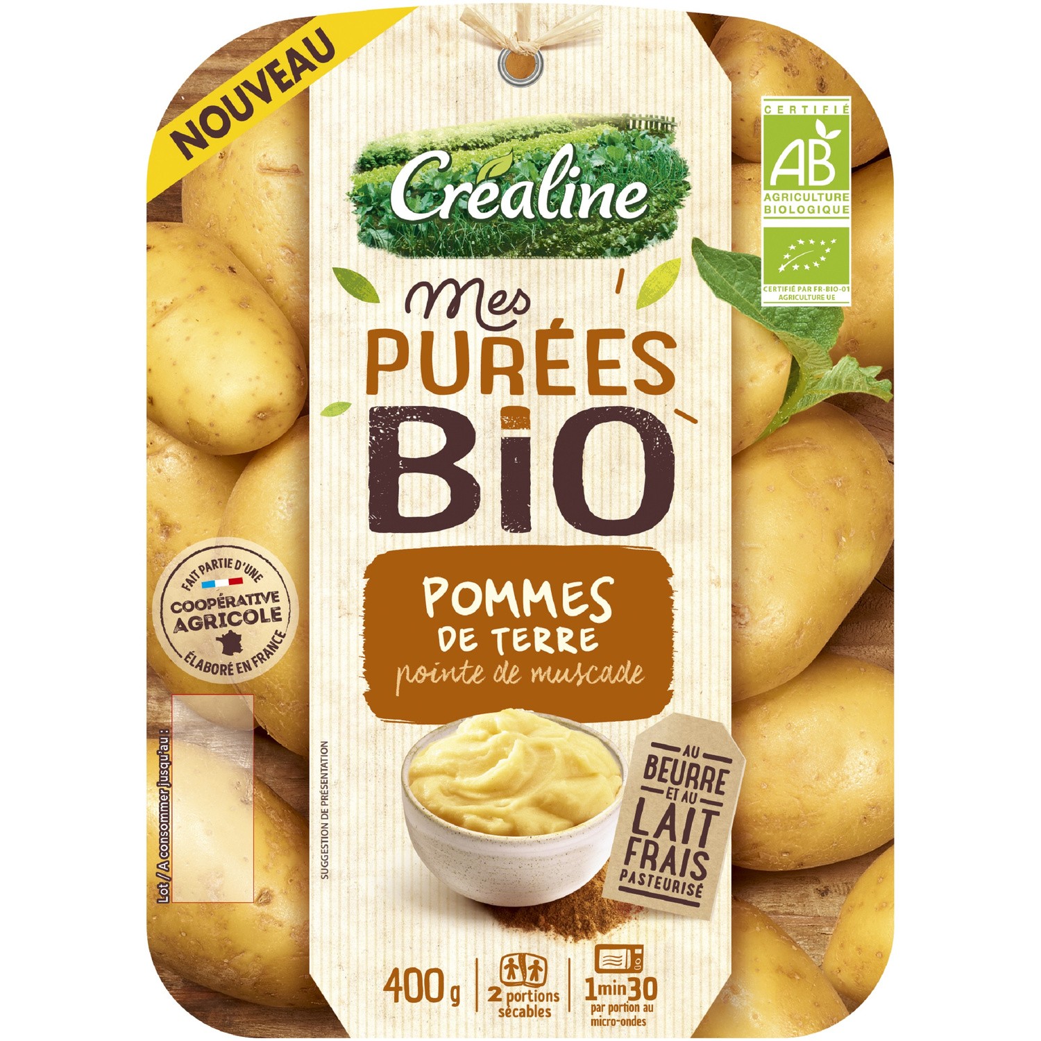 Purée bio pommes de terre pointe de muscade CRE...