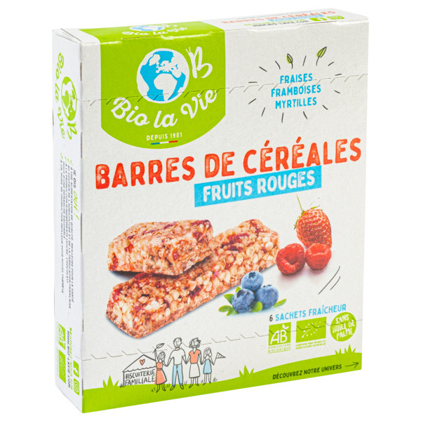  Barres De Céréales Bio Aux Fruits Rouges Bio La Vie code EAN 3423720018235 