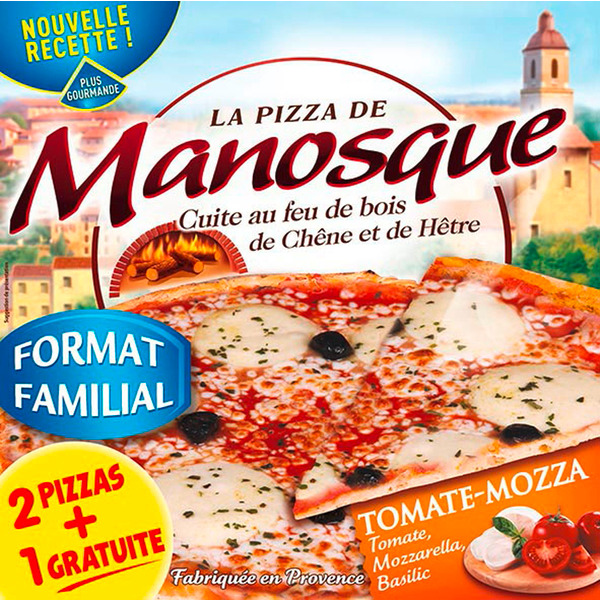 LA PIZZA DE MANOSQUE Pizza surgelée code EAN 3424600000517 