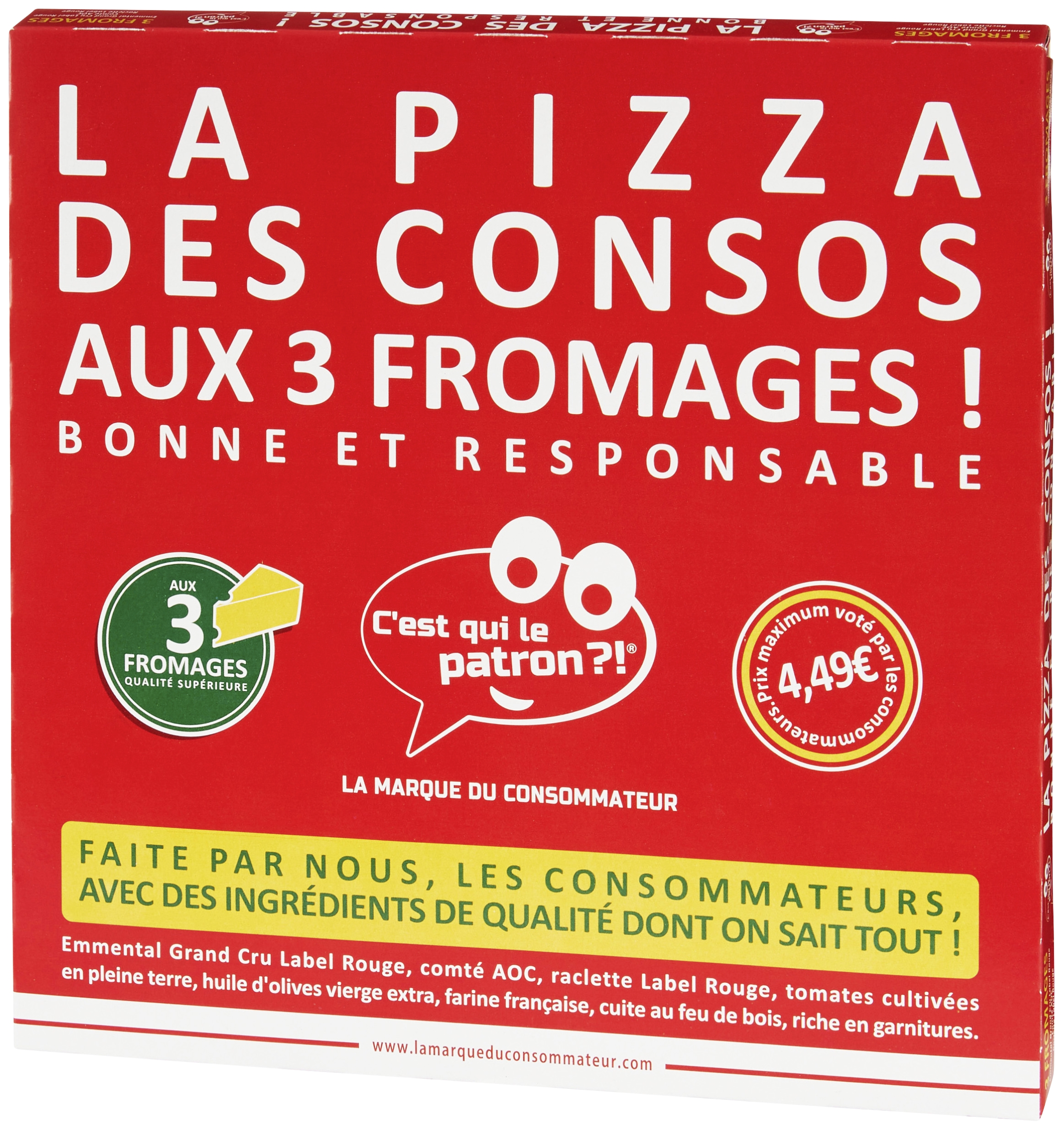 C'est qui le patron ?! La pizza des consos aux 3 fromages surgelée C'est qui le patron ?! code EAN 3424600000791 