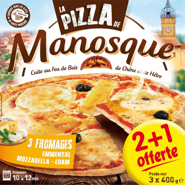  Pizza 3 Fromages Surgelée La Pizza De Manosque code EAN 3424600001545 