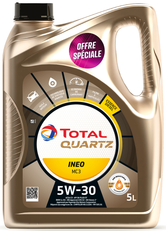 HUILE QUARTZ INEO MC3 5W30 TOTAL