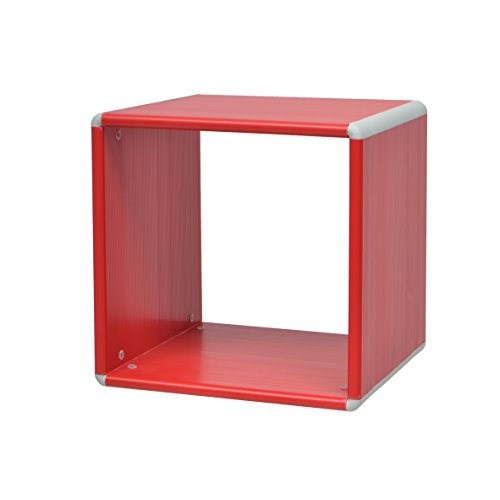 ALIX-1X1 Cube de Rangement Plastique Rouge