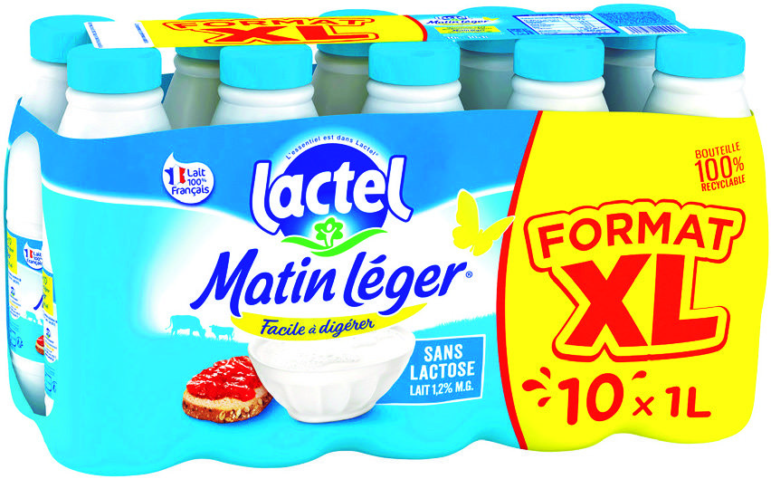  LAIT UHT MATIN LÉGER  “LACTEL” code EAN 3428272210090 