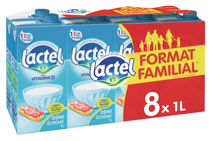 LAIT U.H.T  DEMI-ÉCRÉMÉ Lactel