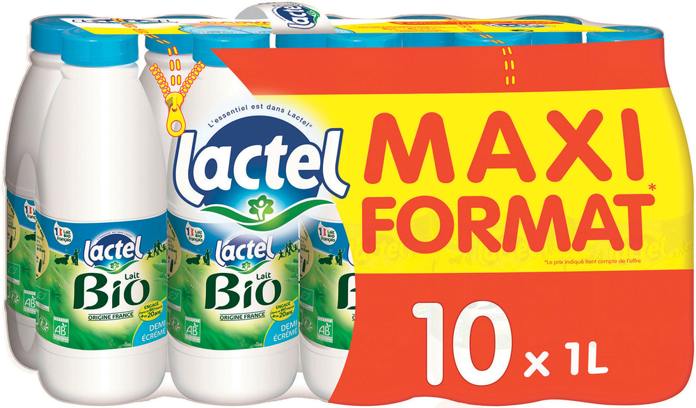  LAIT UHT BIO MAXI FORMAT “LACTEL” code EAN 3428273140105 