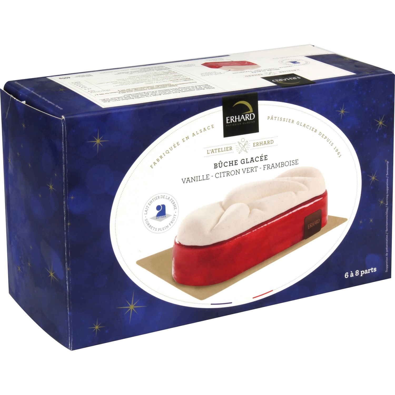 dessert glacé bûche vanille citron vert framboi...