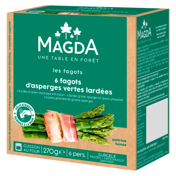 MAGDA FAGOTS ASPERGES VERTES LARDÉES SURGELÉS
 code EAN 3434410075926 