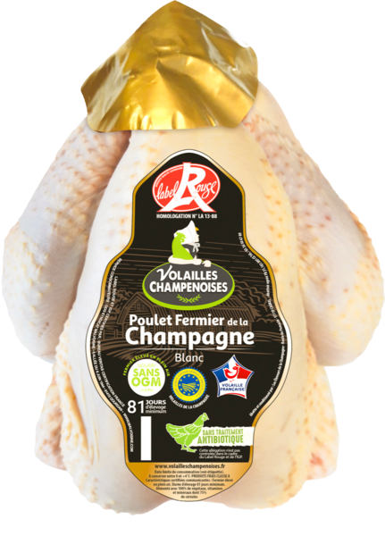 POULET FERMIER DE LA CHAMPAGNE BLANC PRÊT À CUI...