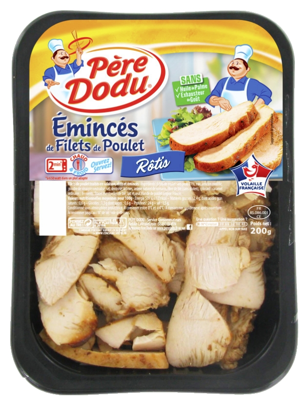 Émincés de filets de poulet rôtis nature Père Dodu