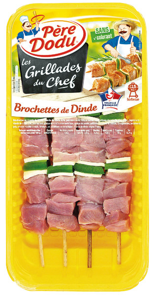 douce-france BROCHETTES DE DINDE LES GRILLADES DU CHEF PÈRE DODU code EAN 3435660712845 