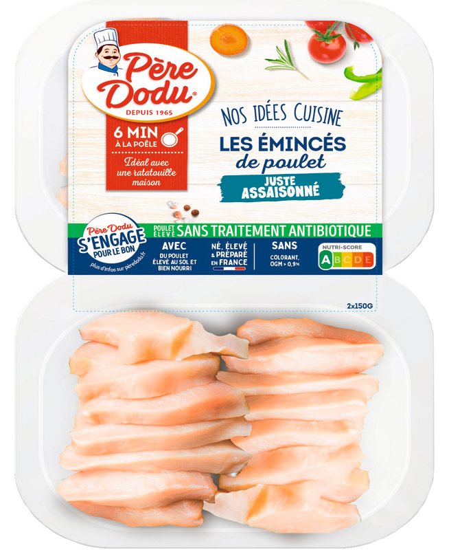 ÉMINCÉS DE POULET NATURE Père Dodu