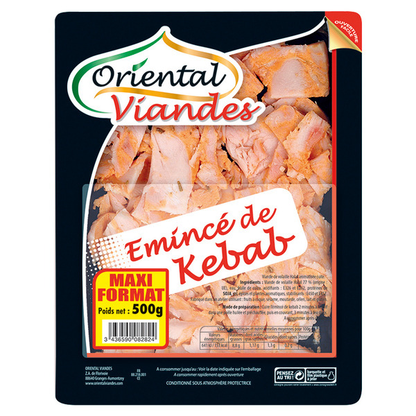 Emincé de kebab halal
