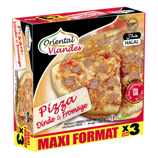 Pizza Dinde & Fromage Halal surgelée