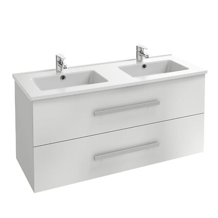 Meuble lavabo double vasque Ola Up, 2 tiroirs, ...