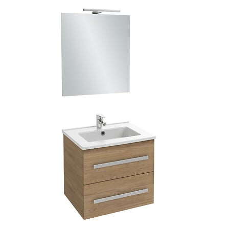 Meuble simple vasque Ola Up avec miroir et spot...
