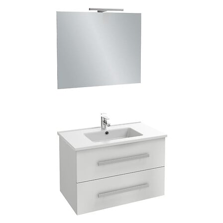 Meuble simple vasque Ola Up avec miroir et spot...