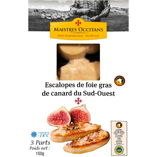  Escalopes De Foie Gras De Canard Du Sud-Ouest Surgelé Maistres Occitans code EAN 3443705051828 