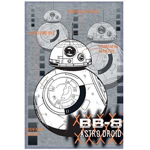Couverture plaid polaire garçon bb-8 - blanc - tu