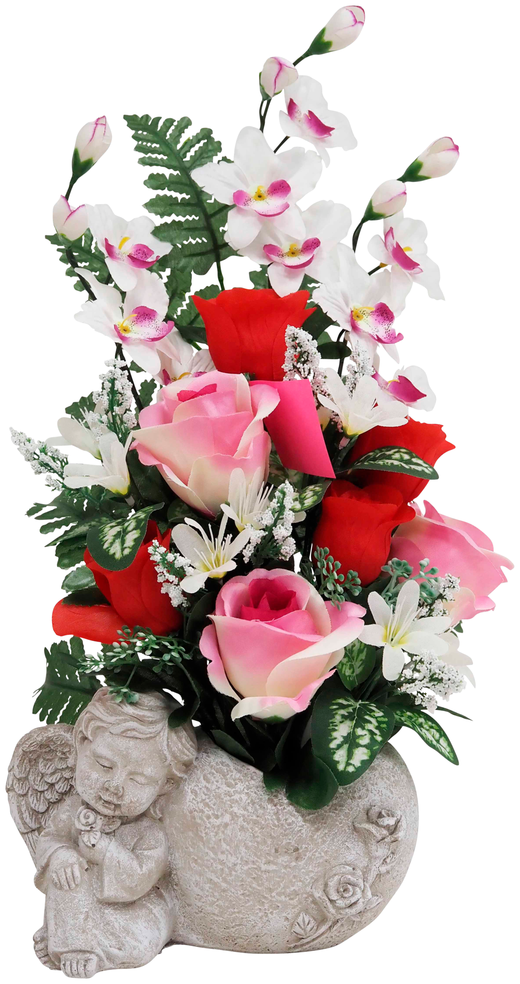  COMPOSITION POT ANGE MINI ROSE LYS FEUILLAGES code EAN 3448740097152 