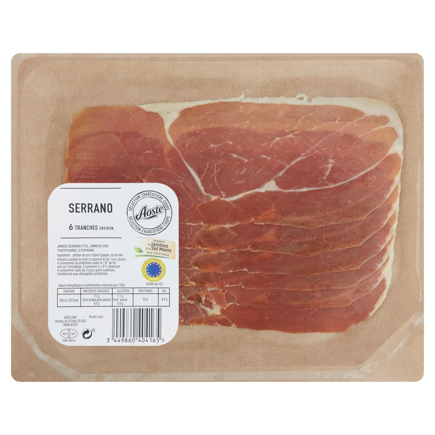 Jambon Serrano AOSTE 3449860404165 AOSTE Jambon Serrano AOSTE 3449860404165 AOSTE